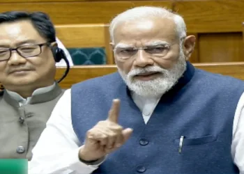 New Delhi, Apr 16 (ANI): Prime Minister Narendra Modi speaks in Lok Sabha during the Budget Session (2026-27) of Parliament, in New Delhi on Thursday. (Sansad TV/ANI Video Grab)