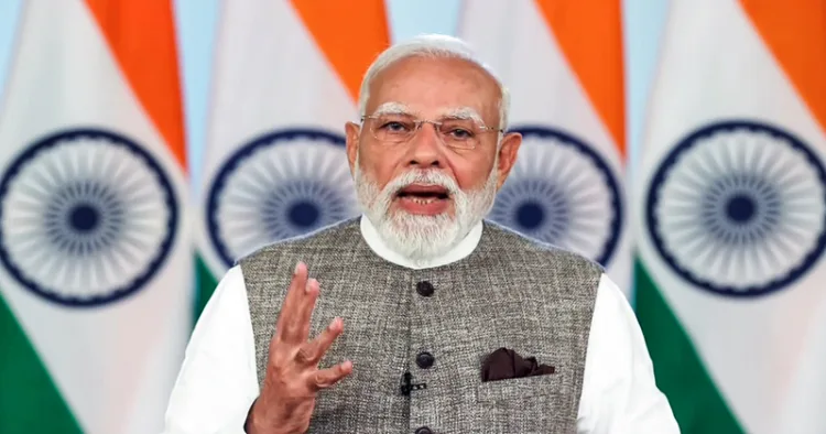 New Delhi, Apr 18 (ANI): Prime Minister Narendra Modi addresses the Nation, in New Delhi on Saturday. (DD News/ANI Video Grab)