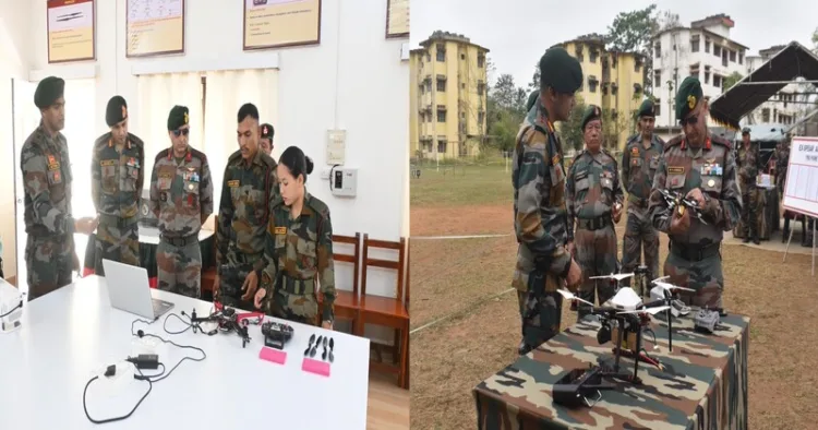 Drones being exhibited during the two-day drone exercise at the Drone Training Node in Jalukie