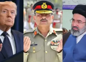 (From Left to Right): US President Donald Trump, Pakistan Army Chief Asim Munir and Supreme Leader of Iran Mojtaba Khamenei