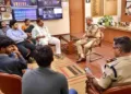 BJP Delegation meets the commissioner of police in Bengaluru over the row surrounding the forced removal of Janivira of students at the CET exam centre