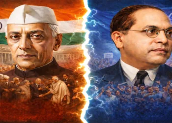 (Left) Former PM Jawaharlal Nehru (Right) Dr BR Ambedkar