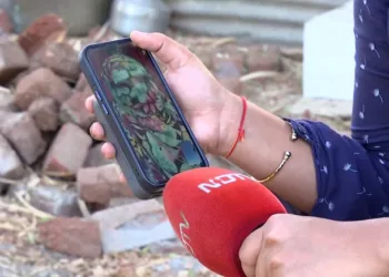 The women employee from the office speaking with NDTV