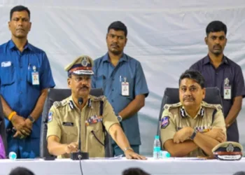 Telangana DPG B. Shivadhar Reddy addresses the press conference