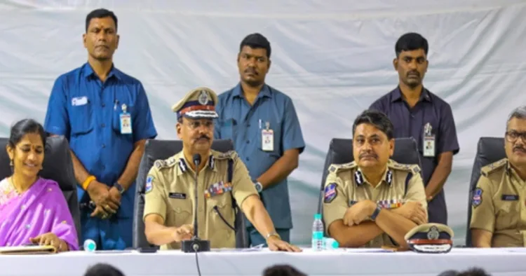 Telangana DPG B. Shivadhar Reddy addresses the press conference
