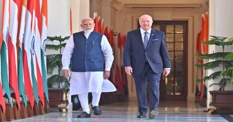Prime Minister Narendra Modi and Austria Chancellor Christian Stocker