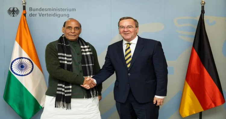 Defence Minister Rajnath Singh and his German counterpart Boris Pistorius