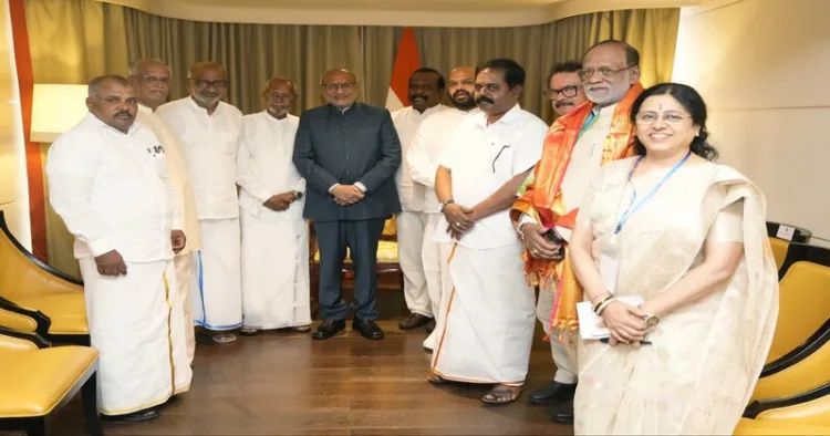 Vice President C.P. Radhakrishnan met members from the Tamil political parties in Sri Lanka