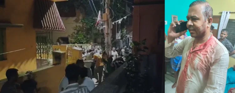 TMC goons attack RSS Karyakarta and vanadalise his house