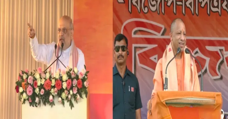 Home Minister Amit Shah and Uttar Pradesh Chief Minister Yogi Adityanath addressed election rallies in Assam