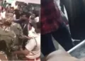 (Left) TMC and Humayun Kabir's supporters clash with each other (Right) A person injured in the crude bomb blast in Murshidabad