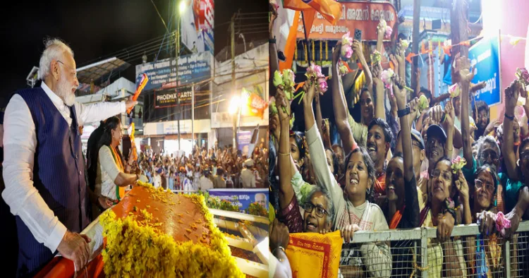 PM Modi Leads Massive Roadshow in Thiruvananthapuram