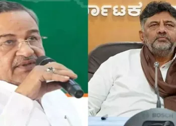 (Left) MLC Abdul Jabbar (Right) KPCC President DK Shivakumar