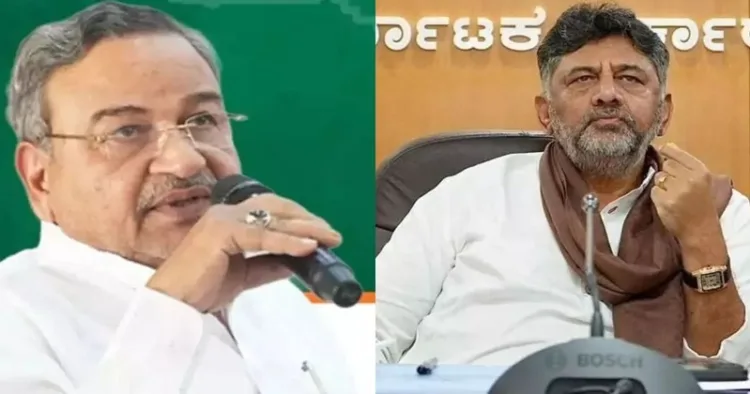 (Left) MLC Abdul Jabbar (Right) KPCC President DK Shivakumar