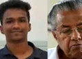 Jitin Raj (left); Kerala Chief Minister Pinarayi Vijayan (right)