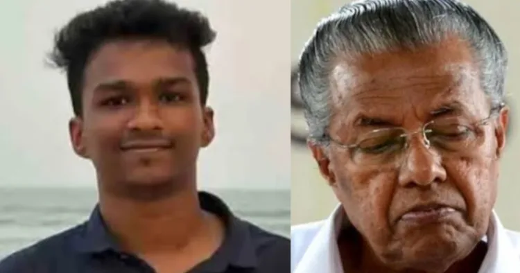 Jitin Raj (left); Kerala Chief Minister Pinarayi Vijayan (right)