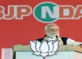 Pathanamthitta [Kerala], Apr 04 (ANI): Prime Minister Narendra Modi speaks during a massive public meeting ahead of the Kerala Legislative Assembly elections in Thiruvalla, Pathanamthitta, on Saturday. (Narendra Modi Photo Gallery/ANI Photo)
