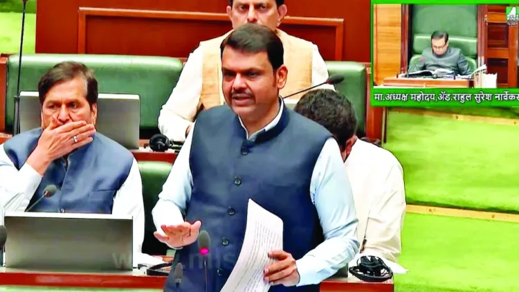 Maharashtra Chief Minister Devendra Fadnavis defends the Maharashtra Freedom of Religion Bill 2026 in the Assembly