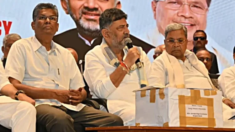 Satish Jarkiholi, DK Shivakumar and Karnataka CM Siddaramaiah