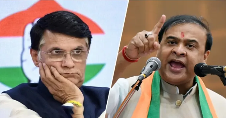 (Left) Congress Leader Pawan Khera (Right) Assam CM Himanta Biswa Sarma