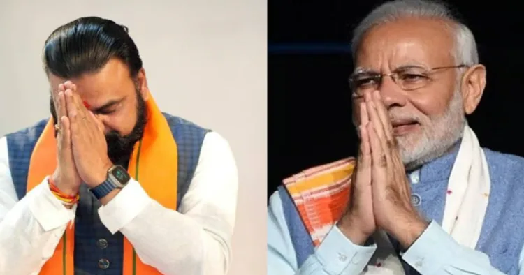 (Left) Bihar CM Samrat Chaudhary (Right) PM Narendra Modi