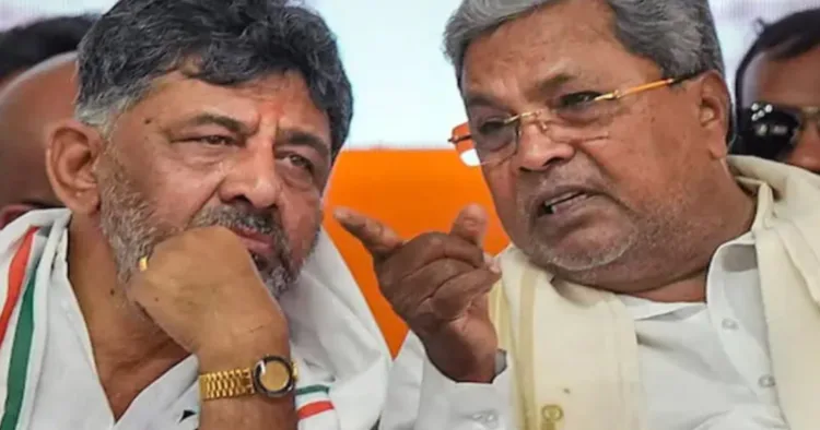 (Left) Karnataka Deputy CM DK Shivkumar (Right) Karnataka CM Siddaramaiah