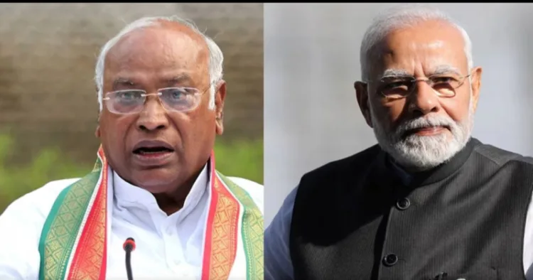 (Left) Congress President Mallikarjun Kharge (Right) PM Narendra Modi