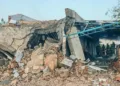 Site of the blast at the firecracker unit in which 25 lives were lost in Virudhunagar