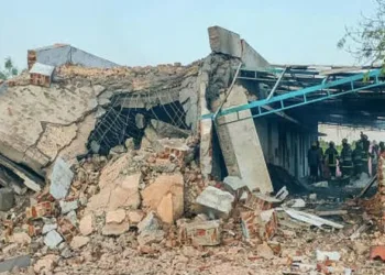 Site of the blast at the firecracker unit in which 25 lives were lost in Virudhunagar