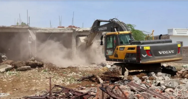 Bulldozer action against drug mafia in J&K