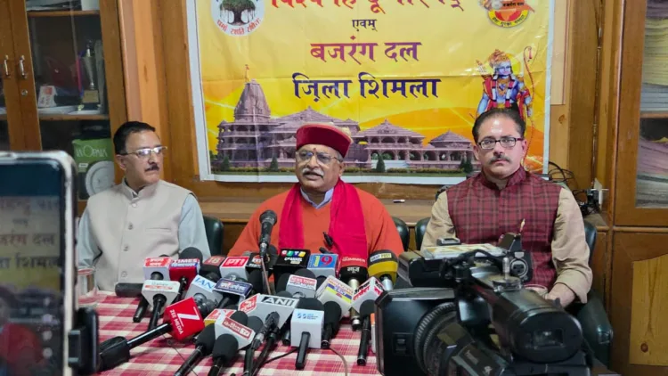 Milind Parande, Central Organisation General Secretary of VHP addressing the press conference in Shimla