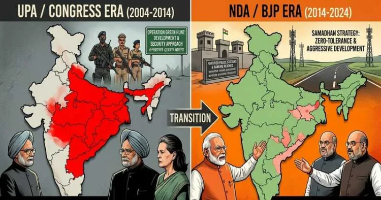 The changing face of Maoism between the UPA and Modi governments