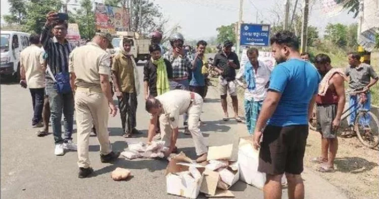 Tension arose after cow protection activists intercepted a container transporting beef in Cuttack district