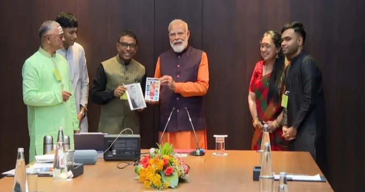 PM Modi meets Music composer Ramesh Vinayakam
