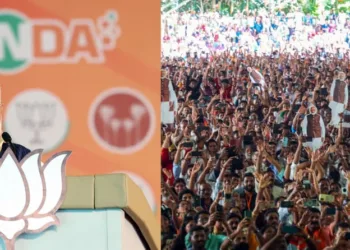 PM Modi at the election rally at Tiruvalla