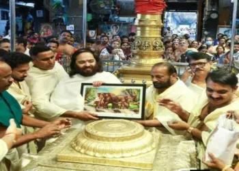 Anant Ambani during his Mandir visit in Keralam
