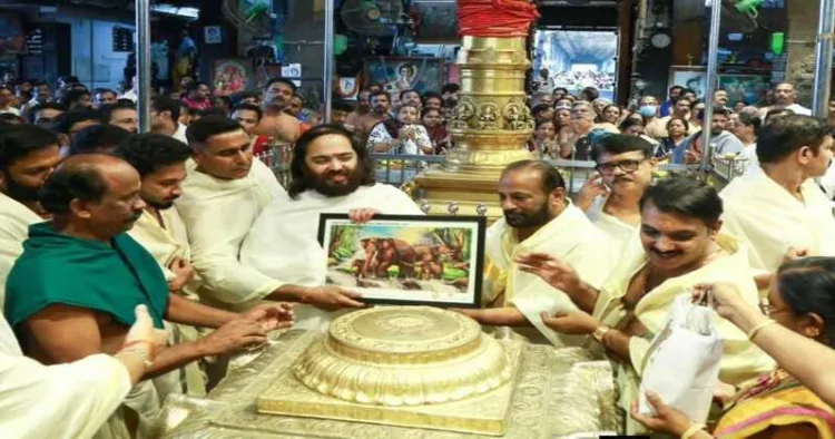Anant Ambani during his Mandir visit in Keralam