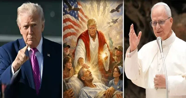 Donald Trump faces backlash over a controversial Christ-like image and sharp remarks against Pope Leo XIV, as tensions escalate between Washington and the Vatican over the Iran conflict