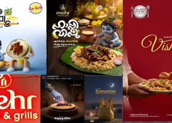 Vishu ad row widens in Keralam as multiple restaurant posters depict Bhagwan Krishna alongside meat dishes, triggering protests and outrage