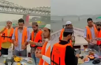Muslim men holding Iftar on a boat in Kashi were booked