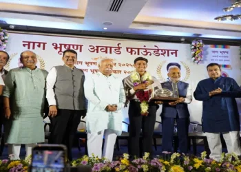 Rashtriya Swayamsevak Sangh Sarsanghchalak Dr Mohan Bhagwat at the Nag Bhushan Samman organised by the Nag Bhushan Award Foundation