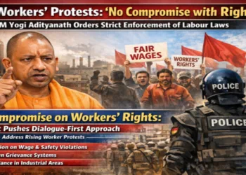 UP CM Yogi Adityanath calls for protecting rights of workers ( this image is generated by AI)