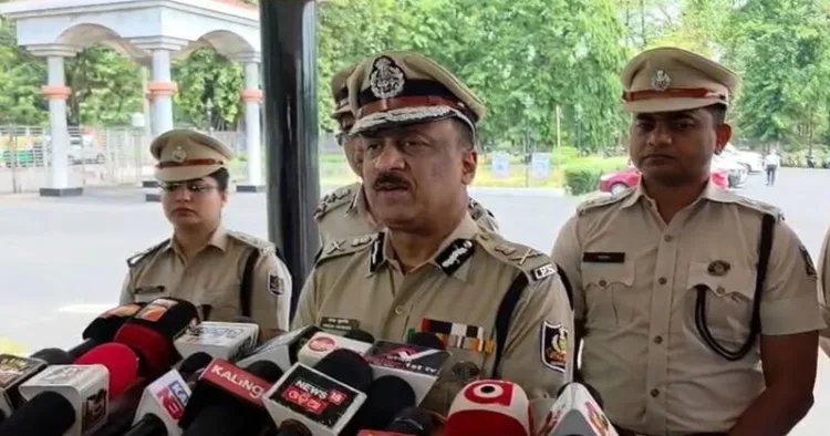 Odisha Police Director General of Police Y.B. Khurania addressing media persons