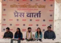 ABVP National General Secretary Dr. Virendra Singh Solanki and others addressing a press conference in Bhubaneswar