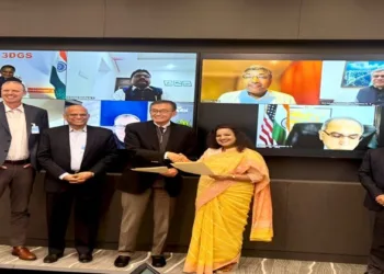 Representatives of Intel Corporation, 3D Glass Solutions and the Odisha Government during the signing of an MoU to explore an advanced semiconductor glass core packaging substrate manufacturing facility in Odisha