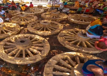 Construction of the chariots is progressing steadily for Mahaprabhu’s sacred Rath Yatra