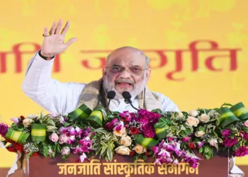 New Delhi, May 24 (ANI): Union Home Minister Amit Shah speaks during Janjatiya Sanskriti Samagam, at Red Fort, in New Delhi on Sunday. (ANI Photo/Naveen Sharma)