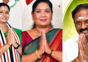 Resigned MLAs- Maragatham Kumaravel; P. Sathyabama; S. Jayakumar (Left to Right)