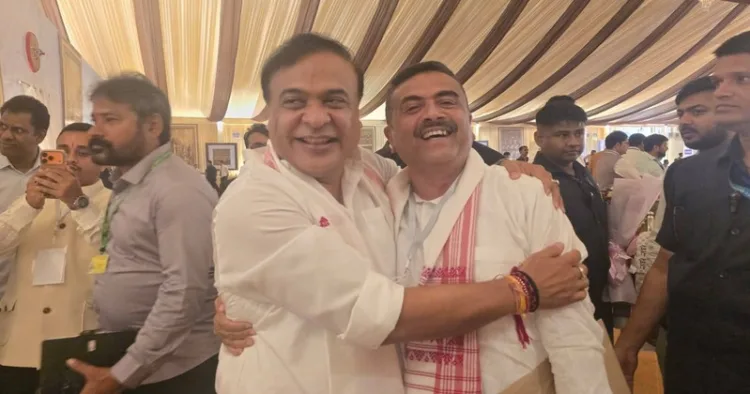 (Left) Assam CM Himanta Biswa Sarma (Right) West Bengal CM Suvendu Adhikari