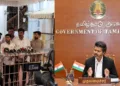 ABVP Tamil Nadu delegation speaking to media (left) CM Joseph Vijay (Right)